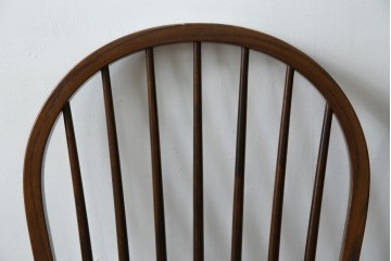 中古　松本民芸家具　#72リーチ型チェア　曲線の美しいウィンザースタイルのダイニングチェア2脚セット　定価(2脚合計)約19万6千円　(R-085707)