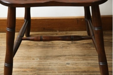 中古　松本民芸家具　#72リーチ型チェア　曲線の美しいウィンザースタイルのダイニングチェア2脚セット　定価(2脚合計)約19万6千円　(R-085707)