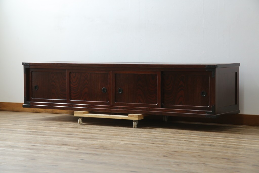 《台輪取り付け加工費込み》　中古　美品　志太民芸家具　木目の美しさが際立つローボード　(R-085709)