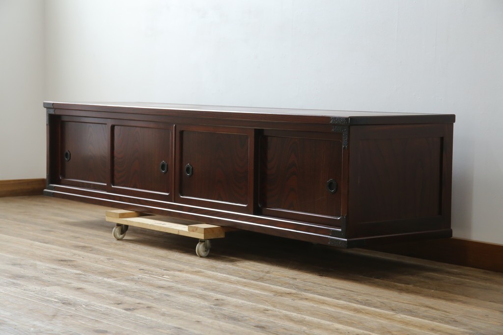 《台輪取り付け加工費込み》　中古　美品　志太民芸家具　木目の美しさが際立つローボード　(R-085709)