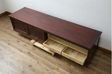 《台輪取り付け加工費込み》　中古　美品　志太民芸家具　木目の美しさが際立つローボード　(R-085709)