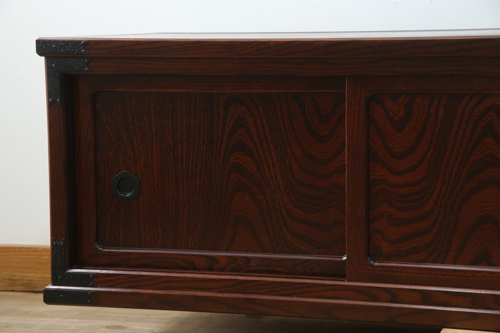 《台輪取り付け加工費込み》　中古　美品　志太民芸家具　木目の美しさが際立つローボード　(R-085709)