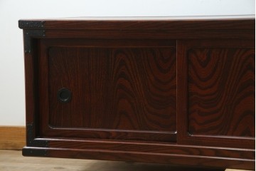 《台輪取り付け加工費込み》　中古　美品　志太民芸家具　木目の美しさが際立つローボード　(R-085709)