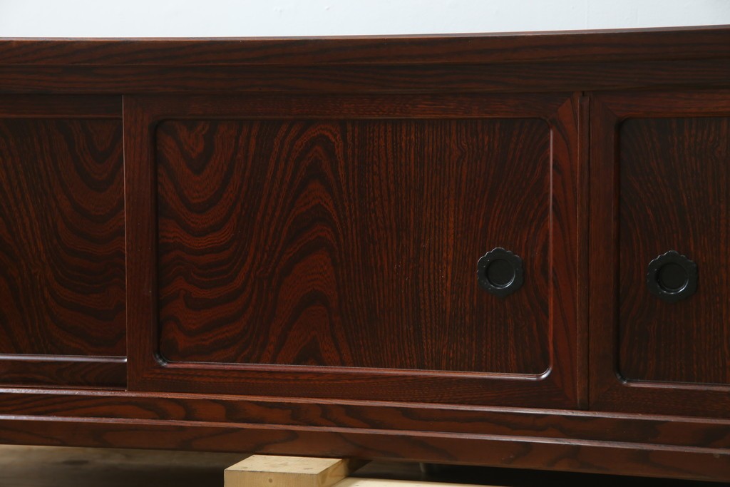 《台輪取り付け加工費込み》　中古　美品　志太民芸家具　木目の美しさが際立つローボード　(R-085709)