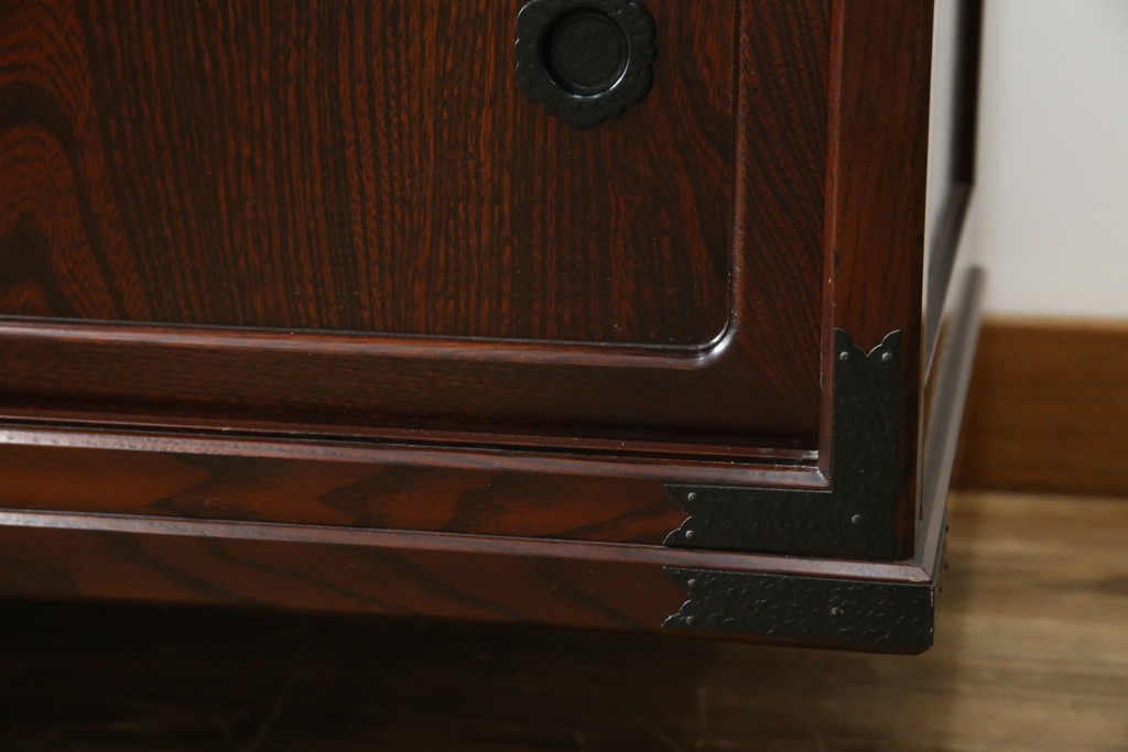 《台輪取り付け加工費込み》　中古　美品　志太民芸家具　木目の美しさが際立つローボード　(R-085709)