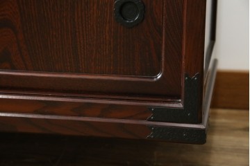 《台輪取り付け加工費込み》　中古　美品　志太民芸家具　木目の美しさが際立つローボード　(R-085709)