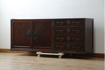 《天板・台輪取り付け加工費込み》　中古　美品　志太民芸家具　木目の美しさが際立つローチェスト　(R-085710)