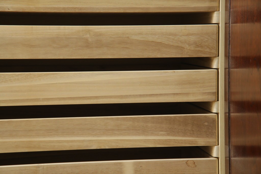 《天板・台輪取り付け加工費込み》　中古　美品　志太民芸家具　木目の美しさが際立つローチェスト　(R-085710)