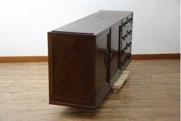 《天板・台輪取り付け加工費込み》　中古　美品　志太民芸家具　木目の美しさが際立つローチェスト　(R-085710)