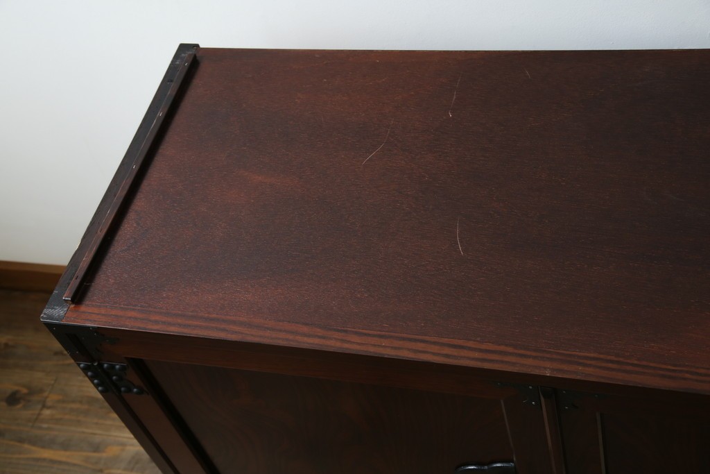 《天板・台輪取り付け加工費込み》　中古　美品　志太民芸家具　木目の美しさが際立つローチェスト　(R-085710)