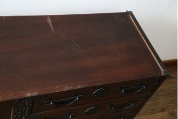 《天板・台輪取り付け加工費込み》　中古　美品　志太民芸家具　木目の美しさが際立つローチェスト　(R-085710)