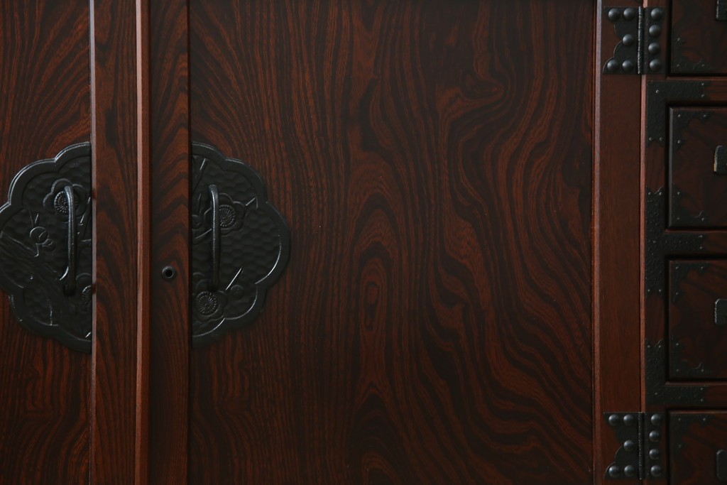 《天板・台輪取り付け加工費込み》　中古　美品　志太民芸家具　木目の美しさが際立つローチェスト　(R-085710)