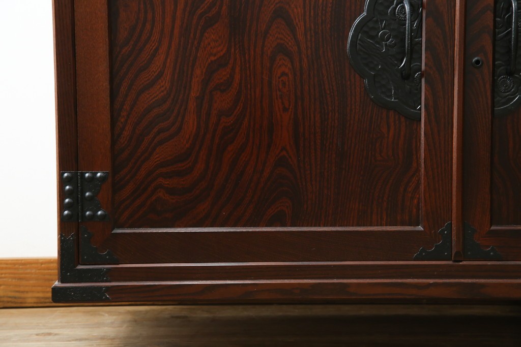 《天板・台輪取り付け加工費込み》　中古　美品　志太民芸家具　木目の美しさが際立つローチェスト　(R-085710)