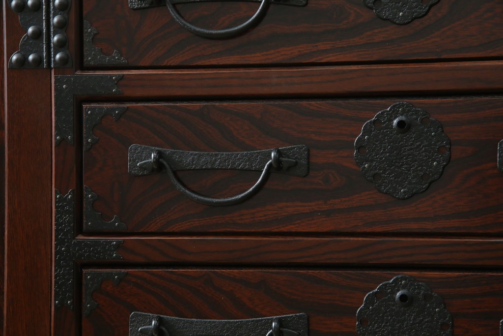 《天板・台輪取り付け加工費込み》　中古　美品　志太民芸家具　木目の美しさが際立つローチェスト　(R-085710)