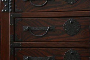 《天板・台輪取り付け加工費込み》　中古　美品　志太民芸家具　木目の美しさが際立つローチェスト　(R-085710)