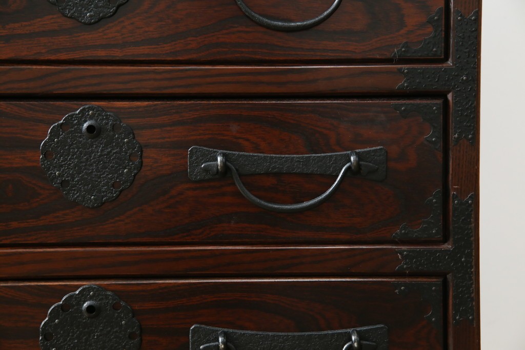 《天板・台輪取り付け加工費込み》　中古　美品　志太民芸家具　木目の美しさが際立つローチェスト　(R-085710)