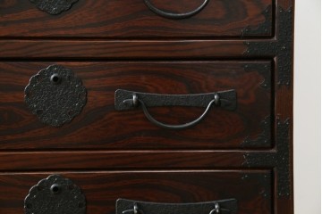 《天板・台輪取り付け加工費込み》　中古　美品　志太民芸家具　木目の美しさが際立つローチェスト　(R-085710)