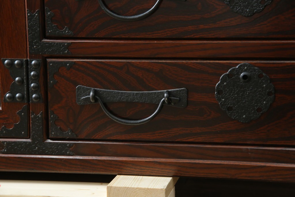 《天板・台輪取り付け加工費込み》　中古　美品　志太民芸家具　木目の美しさが際立つローチェスト　(R-085710)