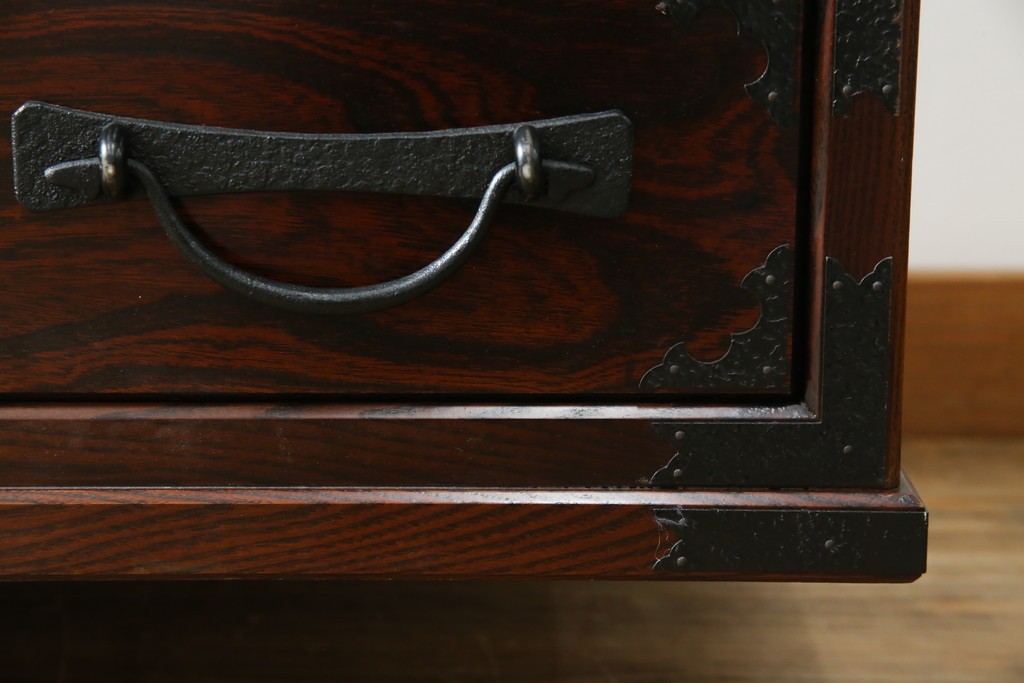 《天板・台輪取り付け加工費込み》　中古　美品　志太民芸家具　木目の美しさが際立つローチェスト　(R-085710)