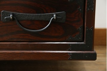 《天板・台輪取り付け加工費込み》　中古　美品　志太民芸家具　木目の美しさが際立つローチェスト　(R-085710)