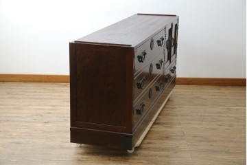 《天板取り付け加工費込み》　中古　志太民芸家具　深い色合いの木肌が美しいサイドボード　(R-085711)