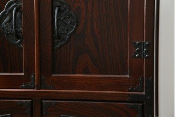 《天板取り付け加工費込み》　中古　志太民芸家具　深い色合いの木肌が美しいサイドボード　(R-085711)