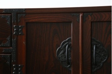 《天板取り付け加工費込み》　中古　志太民芸家具　深い色合いの木肌が美しいサイドボード　(R-085711)