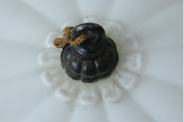 《引っ掛けシーリング式ペンダントライト加工費込み》　和製アンティーク　ぼんぼり型フォルムの可愛らしいペンダントライト　(R-085713)