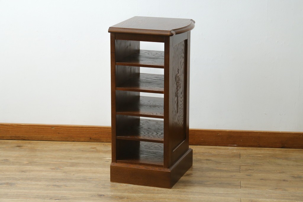 中古　美品　希少な廃番品　三越家具(現カントリーハウス)　Brugge(ブルージュ)　上品なバラの彫刻が入ったスリッパラック　(R-085719)