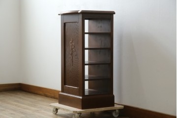 中古　美品　希少な廃番品　三越家具(現カントリーハウス)　Brugge(ブルージュ)　上品なバラの彫刻が入ったスリッパラック　(R-085719)