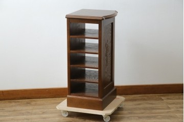 中古　美品　希少な廃番品　三越家具(現カントリーハウス)　Brugge(ブルージュ)　上品なバラの彫刻が入ったスリッパラック　(R-085719)