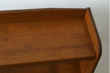 和製ヴィンテージ　昭和レトロ　素朴な木の味わいの薄型本棚　(R-085721)