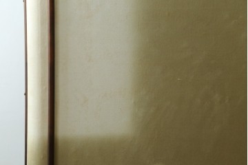 アメリカヴィンテージ　希少デザイン　国内流通少　鋲打ちと布張りが印象的なトランク風の本棚　(R-085722)