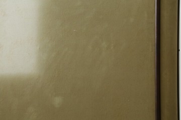 アメリカヴィンテージ　希少デザイン　国内流通少　鋲打ちと布張りが印象的なトランク風の本棚　(R-085722)
