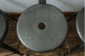 中古　美品　フランス　オールスチール製　Whale Tail(ホエールテイル・チェア)　工業用チェアの名作!　Nicolle Chair(ニコルチェア)4脚セット　定価(4脚合計)約23万円　(R-085731)