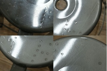 中古　美品　フランス　オールスチール製　Whale Tail(ホエールテイル・チェア)　工業用チェアの名作!　Nicolle Chair(ニコルチェア)4脚セット　定価(4脚合計)約23万円　(R-085731)