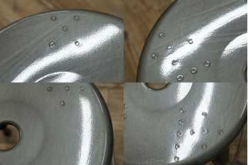 中古　美品　フランス　オールスチール製　Whale Tail(ホエールテイル・チェア)　工業用チェアの名作!　Nicolle Chair(ニコルチェア)4脚セット　定価(4脚合計)約23万円　(R-085731)