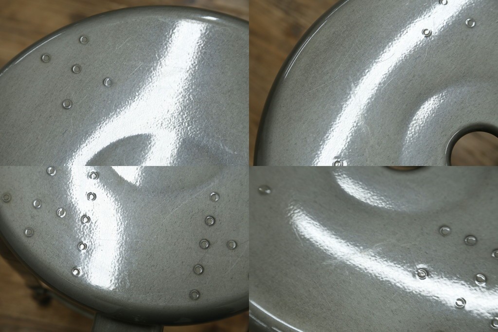 中古　美品　フランス　オールスチール製　Whale Tail(ホエールテイル・チェア)　工業用チェアの名作!　Nicolle Chair(ニコルチェア)4脚セット　定価(4脚合計)約23万円　(R-085731)