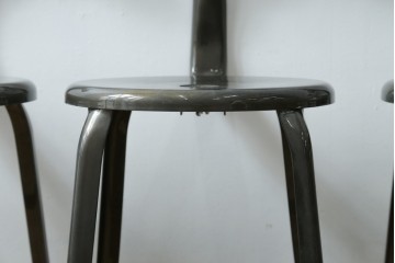 中古　美品　フランス　オールスチール製　Whale Tail(ホエールテイル・チェア)　工業用チェアの名作!　Nicolle Chair(ニコルチェア)4脚セット　定価(4脚合計)約23万円　(R-085731)