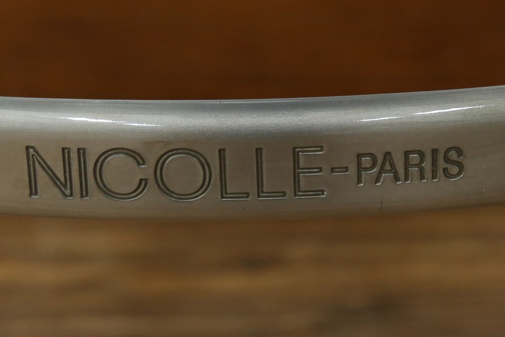 中古　美品　フランス　オールスチール製　Whale Tail(ホエールテイル・チェア)　工業用チェアの名作!　Nicolle Chair(ニコルチェア)4脚セット　定価(4脚合計)約23万円　(R-085731)