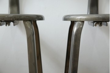 中古　美品　フランス　オールスチール製　Whale Tail(ホエールテイル・チェア)　工業用チェアの名作!　Nicolle Chair(ニコルチェア)5脚セット　定価(5脚合計)約29万円　(R-085731)