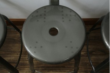 中古　美品　フランス　オールスチール製　Whale Tail(ホエールテイル・チェア)　工業用チェアの名作!　Nicolle Chair(ニコルチェア)5脚セット　定価(5脚合計)約29万円　(R-085731)