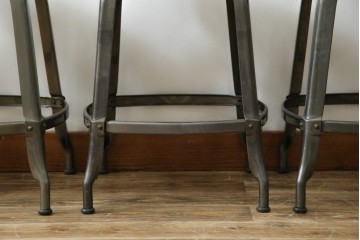 中古　美品　フランス　オールスチール製　Whale Tail(ホエールテイル・チェア)　工業用チェアの名作!　Nicolle Chair(ニコルチェア)5脚セット　定価(5脚合計)約29万円　(R-085731)