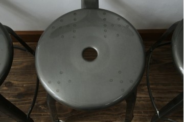 中古　美品　フランス　オールスチール製　Whale Tail(ホエールテイル・チェア)　工業用チェアの名作!　Nicolle Chair(ニコルチェア)5脚セット　定価(5脚合計)約29万円　(R-085731)