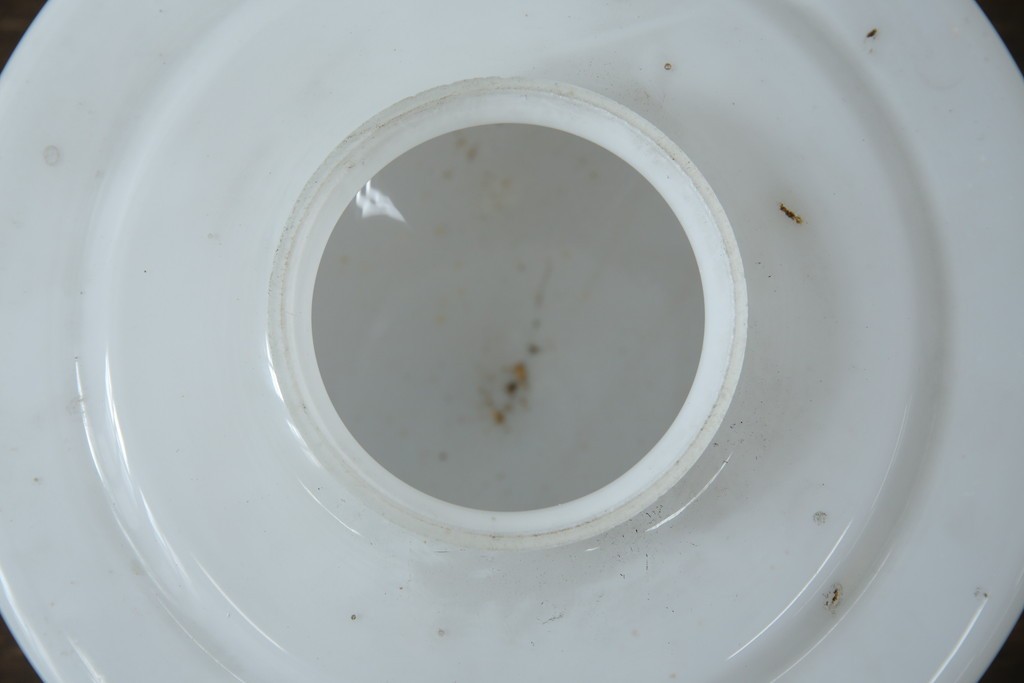 《引っ掛けシーリング式ペンダントライト加工費込み》　和製アンティーク　大正～昭和初期　直線的なフォルムが印象的なペンダントライト　(R-085736)