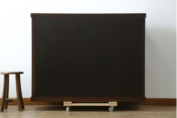 中古　美品　タモ材　落ち着いた佇まいで空間に取り入れやすい水屋箪笥　(R-085741)