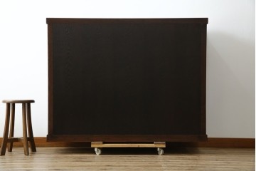 中古　美品　タモ材　落ち着いた佇まいで空間に取り入れやすい水屋箪笥　(R-085741)