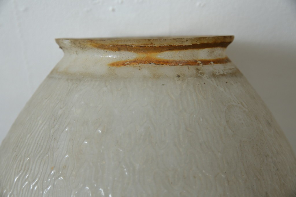 《引っ掛けシーリング式ペンダントライト加工費込み》　和製ヴィンテージ　ミルクガラス　可憐なシルエットのペンダントライト　(R-085744)