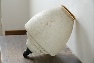 《引っ掛けシーリング式ペンダントライト加工費込み》　和製ヴィンテージ　ミルクガラス　可憐なシルエットのペンダントライト　(R-085744)