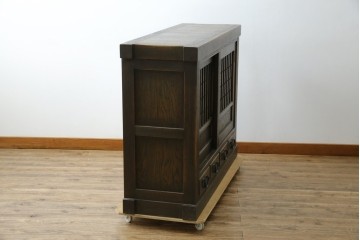 中古　美品　飛騨産業　JAPAN PROVINCIAL(ジャパンプロヴィンシャル)　格子戸の意匠が趣深い帳場箪笥　定価約95万円　(R-085751)